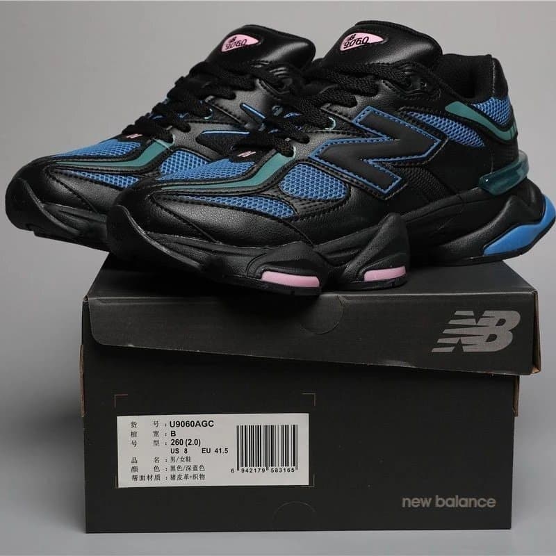New Balance 9060 Black/Deep Blue/Pink