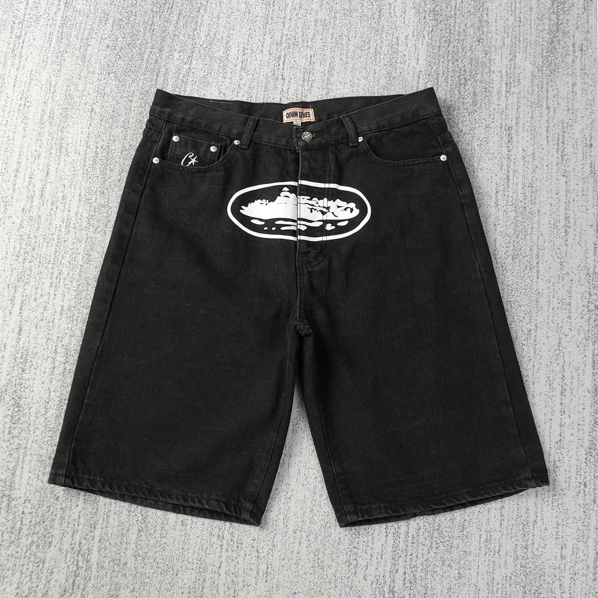 Travis Scott Logo Shorts Oval Logo — CR005黑
