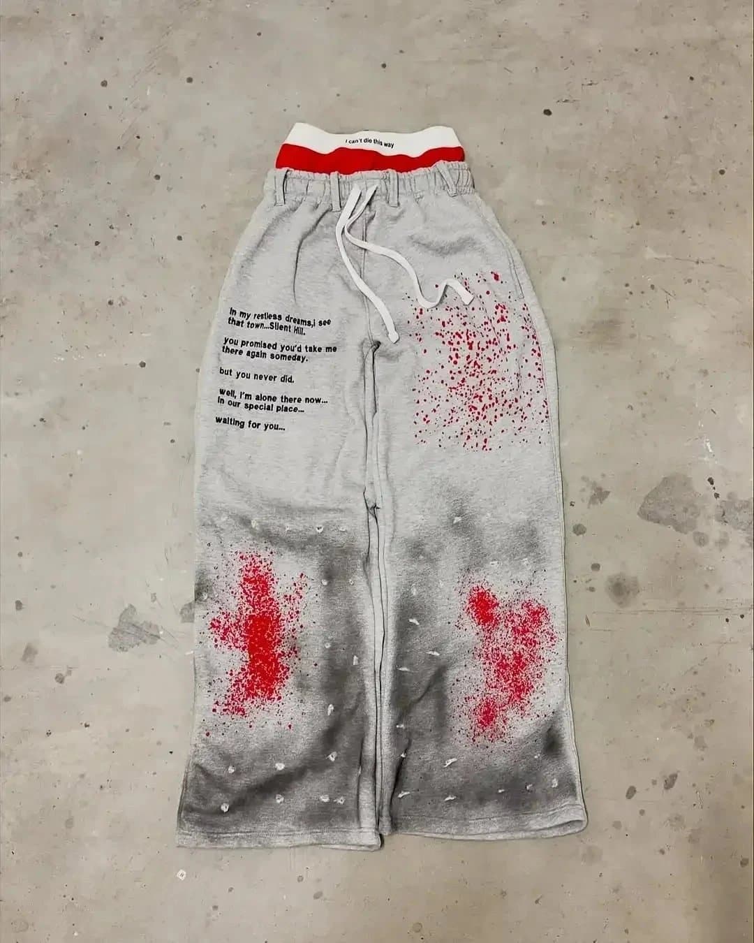 Gallery Dept. Distressed Sweatpants Silent Hill Print