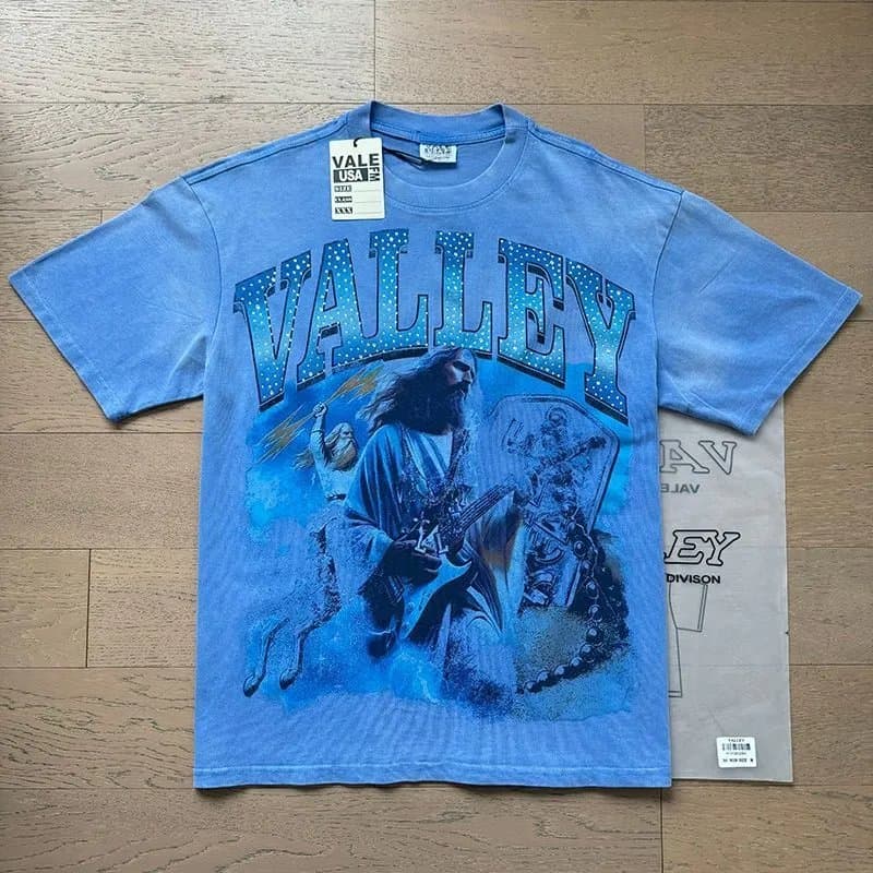 Vale Forever Valley Division Graphic Tee Jesus Guitar Print