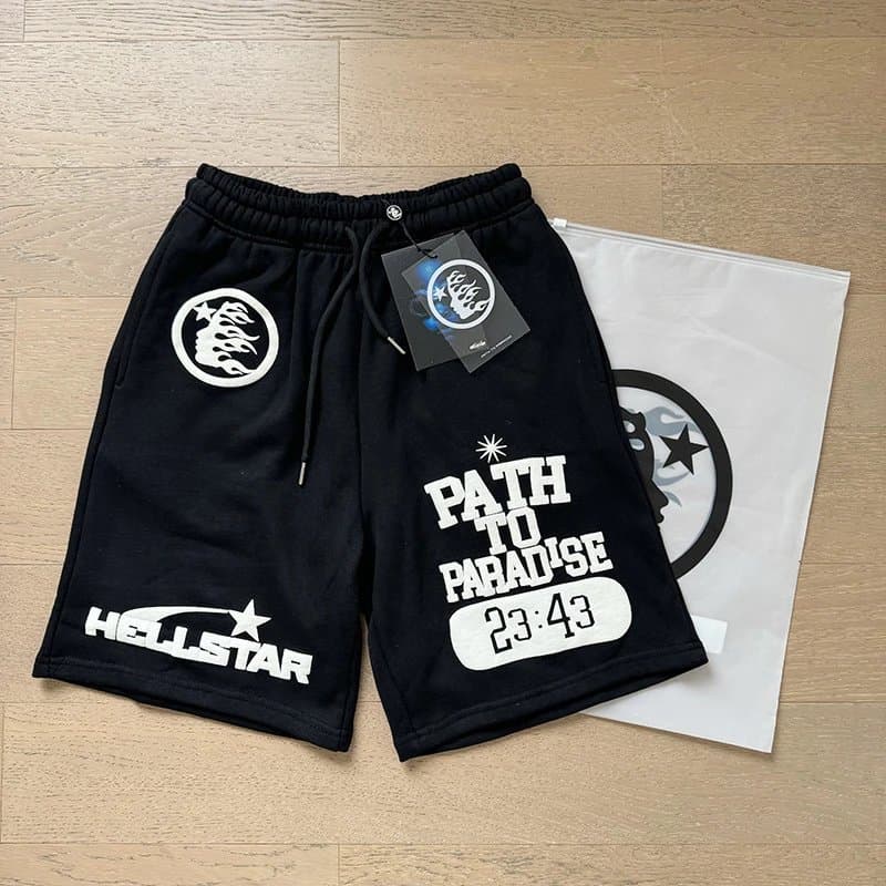 Hellstar Graphic Shorts Distressed Print — 715黑色