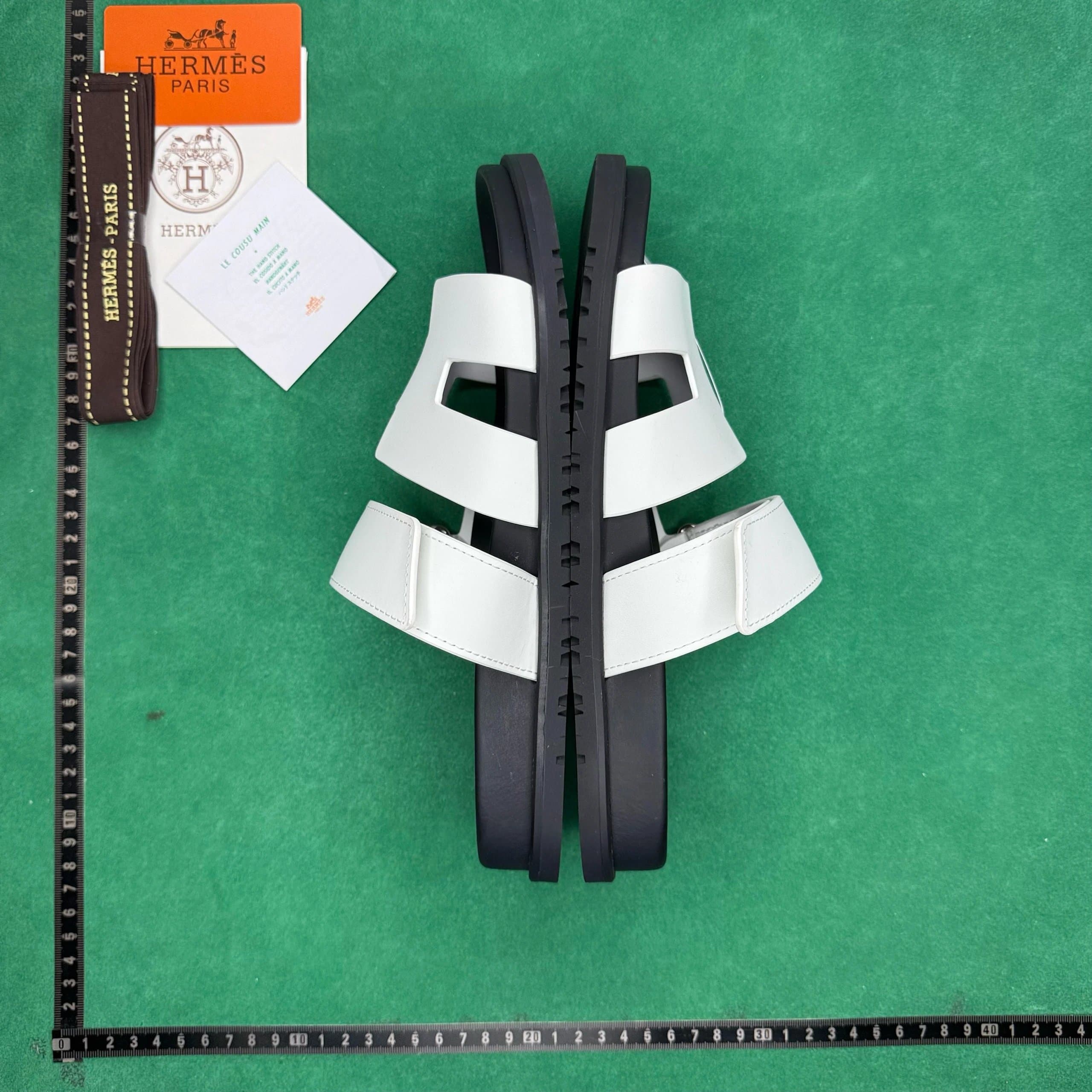 Hermès Oran Sandal White and Black
