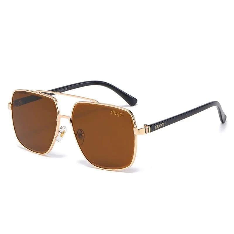 Gucci Aviator Sunglasses Gold Frame Brown Lens