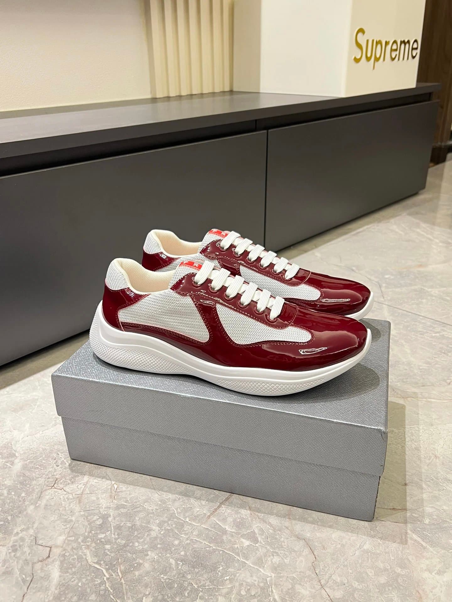 Prada × Supreme Cloudbust Thunder Grey Patent — 22