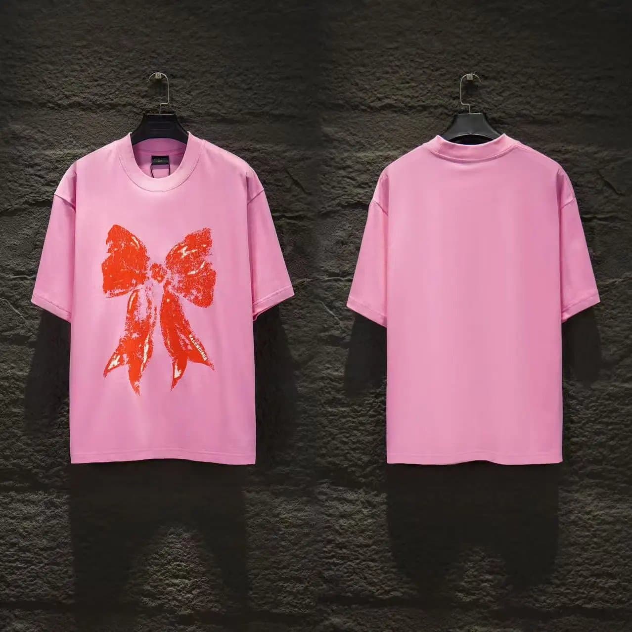 Balenciaga Bow Print T-Shirt Oversized Bow Graphic