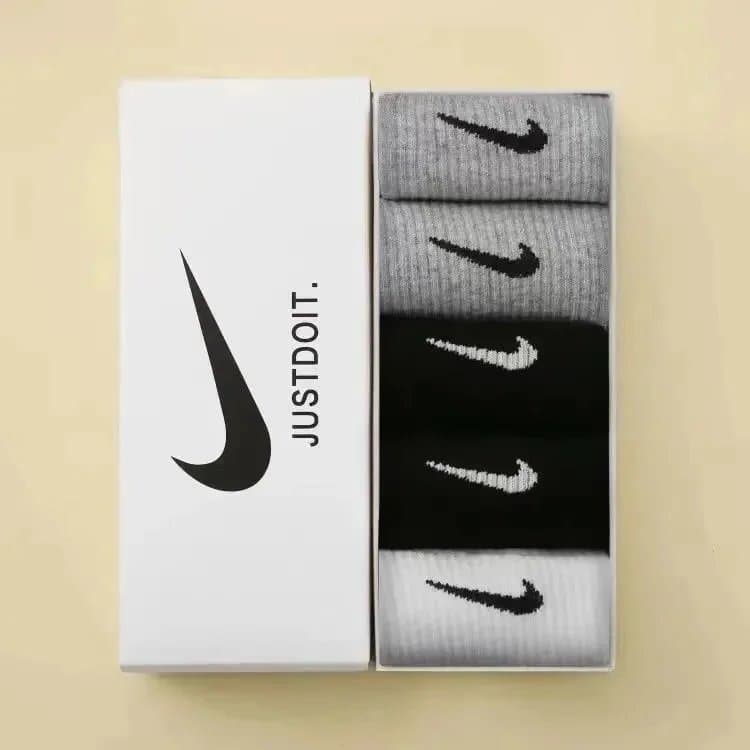Nike Socks 5-Pack — 5双装【黑+黑+灰+灰+白】