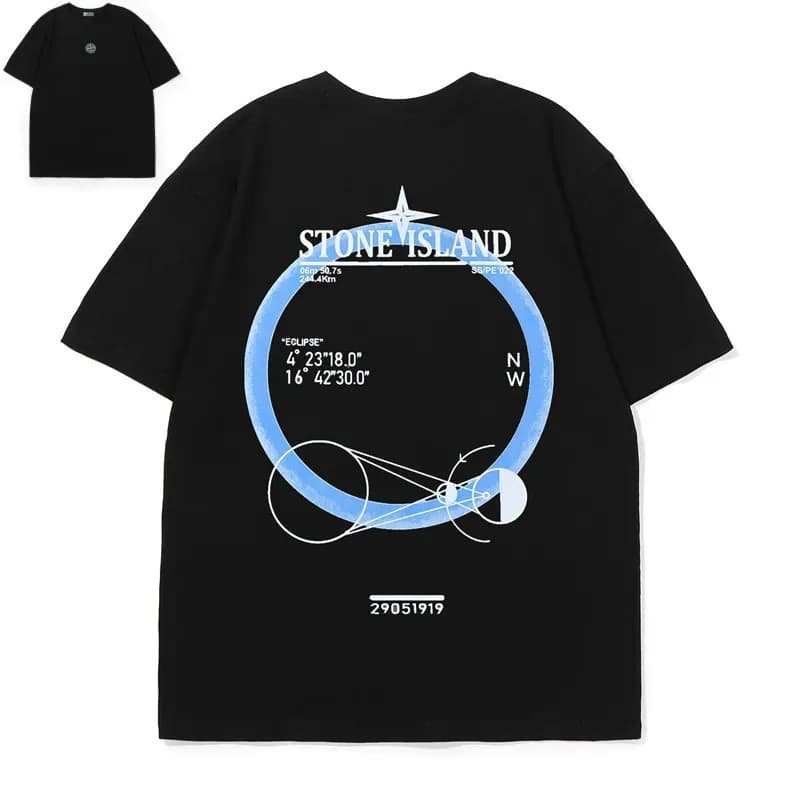 Stone Island Logo T-Shirt Compass Logo — 803黑色