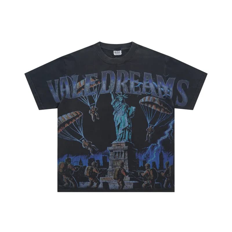 Valentino Valley Dreams Tee Sun and Moon Graphic — V537-黑色