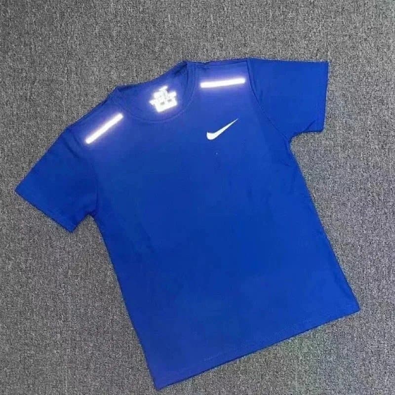 Nike Reflective Performance Tee Royal Blue with Reflective Stripes