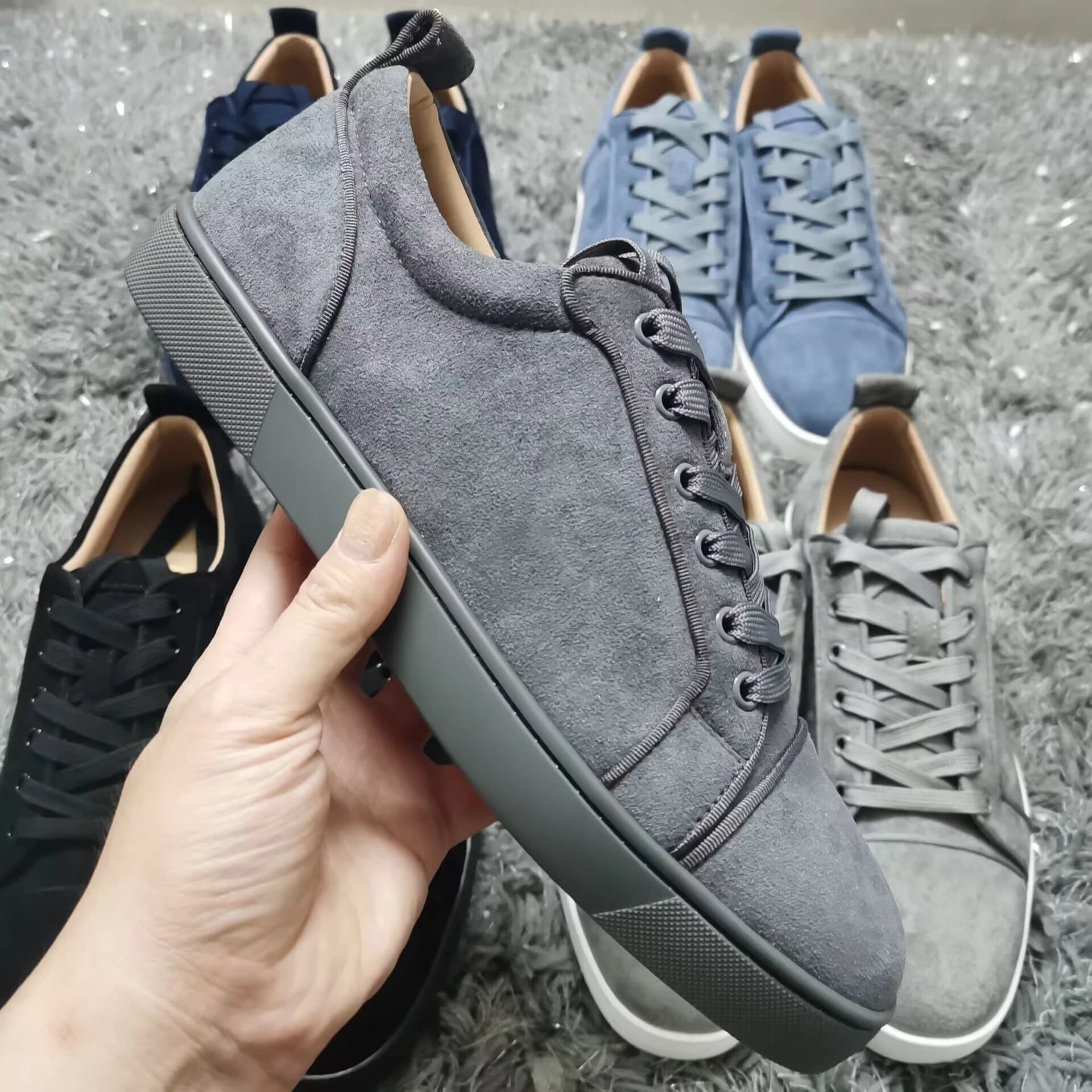 Christian Louboutin Louis Junior Suede Low Top