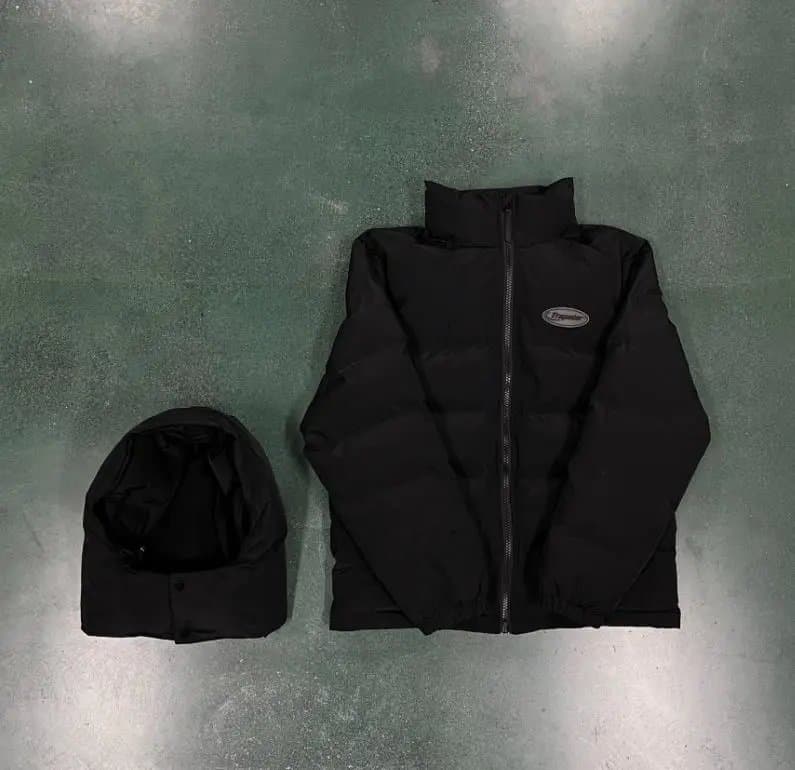 Moncler Puffer Jacket Glossy Shell — TS 三重黑贴标可卸