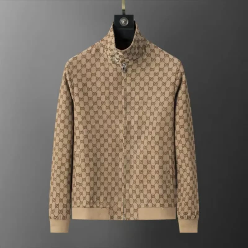 Louis Vuitton Monogram Bomber Jacket All-Over Monogram — Khaki 56049 jacquard