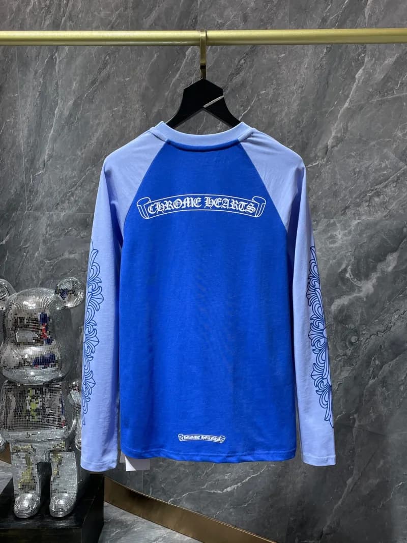Long Sleeve Raglan Tee Chrome Hearts Logo Print