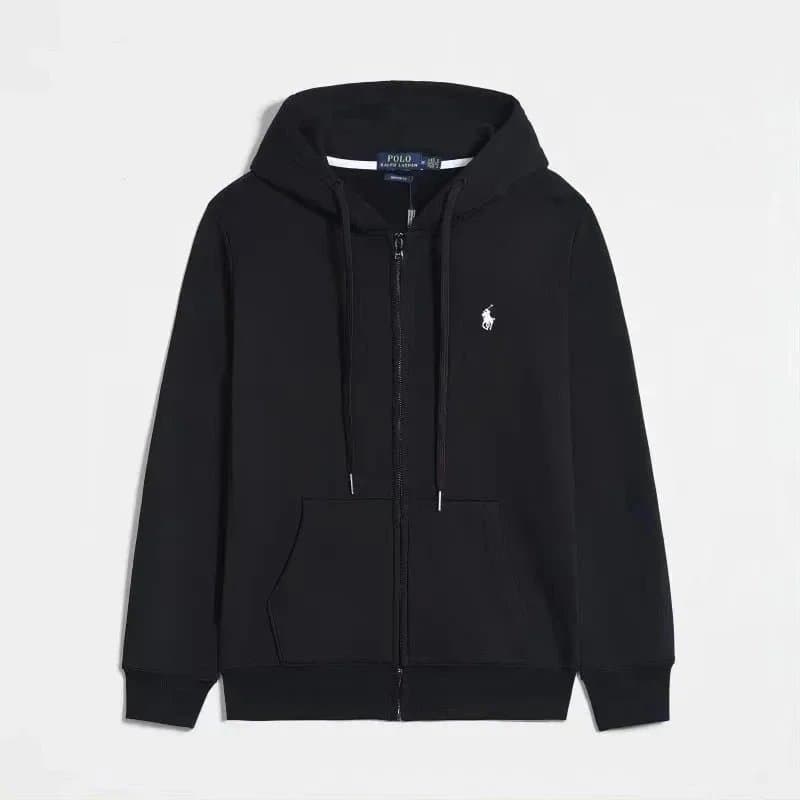 Polo Ralph Lauren Polo Shirt Classic Fit — 黑色白标拉链
