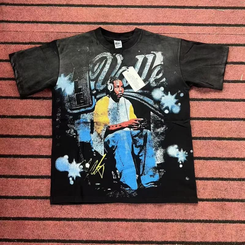 Saint Laurent Graphic T-Shirt Wesley Dreams Print — Z46