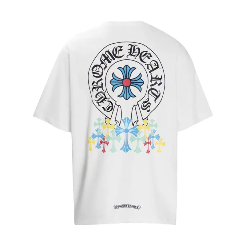 Chrome Hearts Graphic Tee Cross & Hearts Print — 6011白