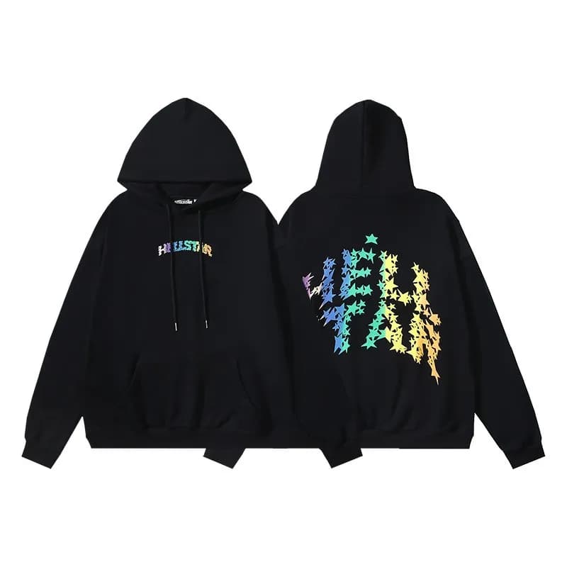 Hollister Hooded Sweatshirt Rainbow Star Logo