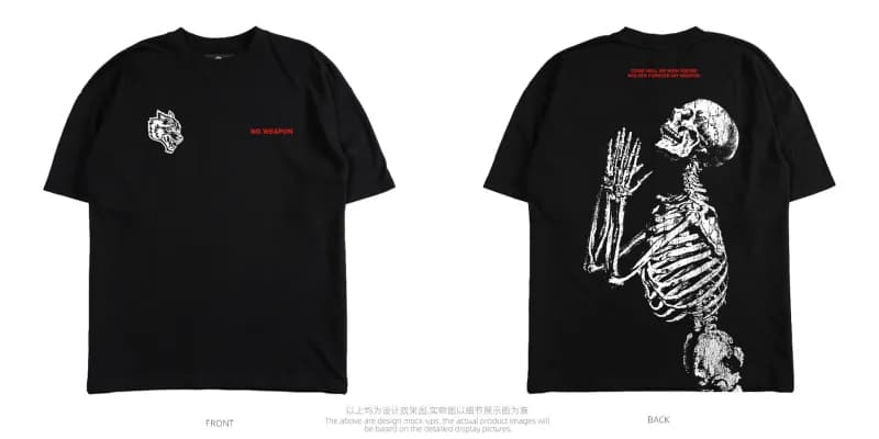 Sp5der Skeleton Graphic Tee Praying Skull
