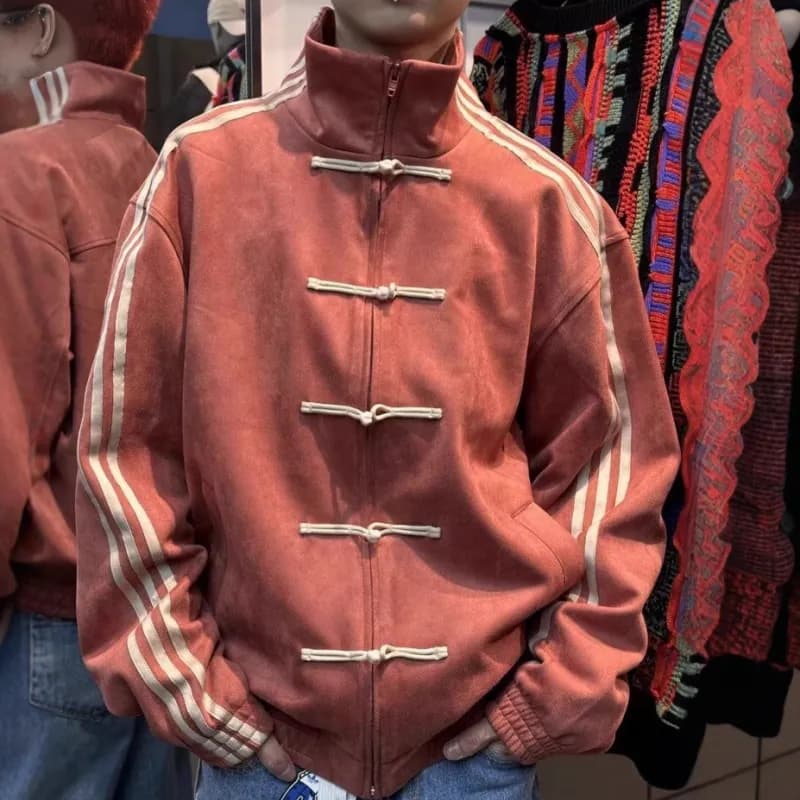 Adidas Mandarin Collar Jacket Chinese Knot Button