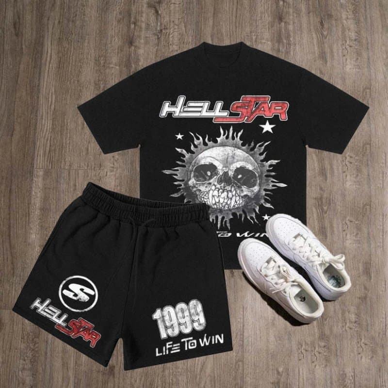 Hellstar Skull Tee & Shorts Set 1999 Life To Win