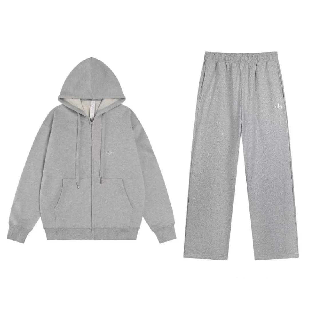Aimé Leon Dore Zip-Up Hoodie & Joggers Set Heather Grey