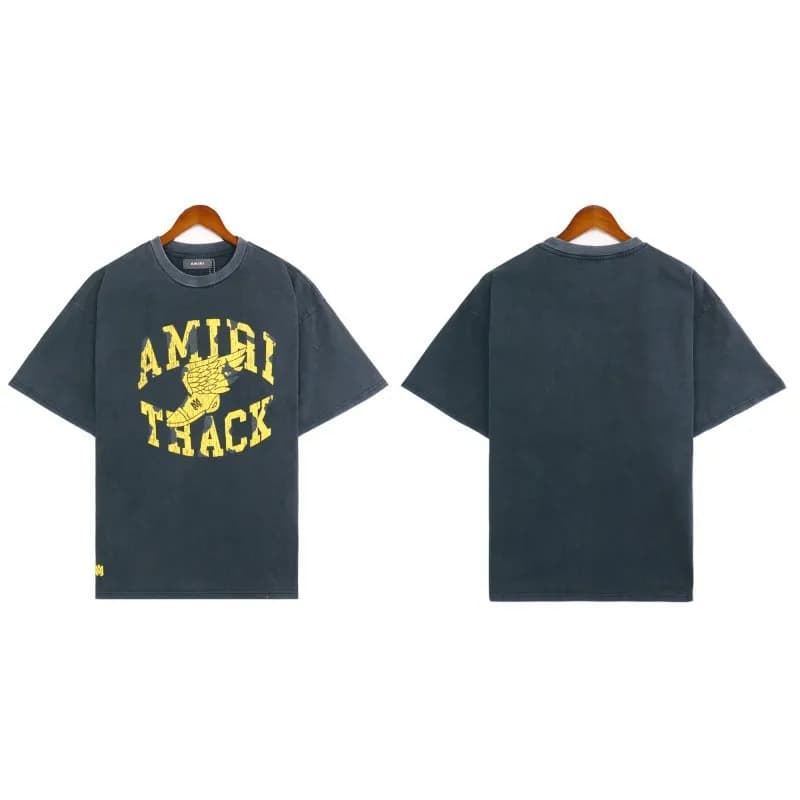 Amiri Logo T-Shirt Embroidered Script — 2183 灰