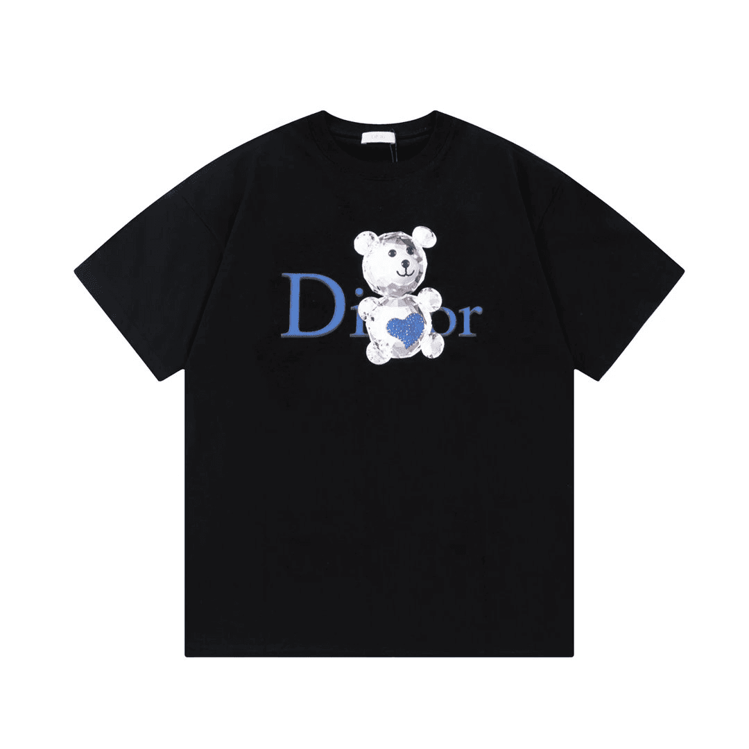 Dior T-Shirt Crystal Bear Logo