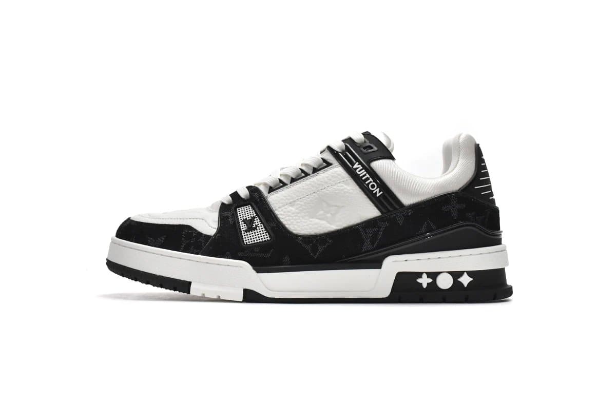 Louis Vuitton LV Trainer Monogram Embossed — EUR35-EUR46 (Message Note Size)↓↓↓↓ · 黑白布
