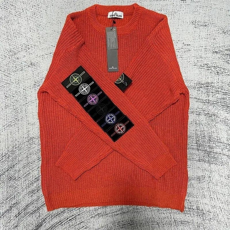 Stone Island Zip-Up Knit Cardigan Light Grey Ribbed — DDSTD-MY-0028