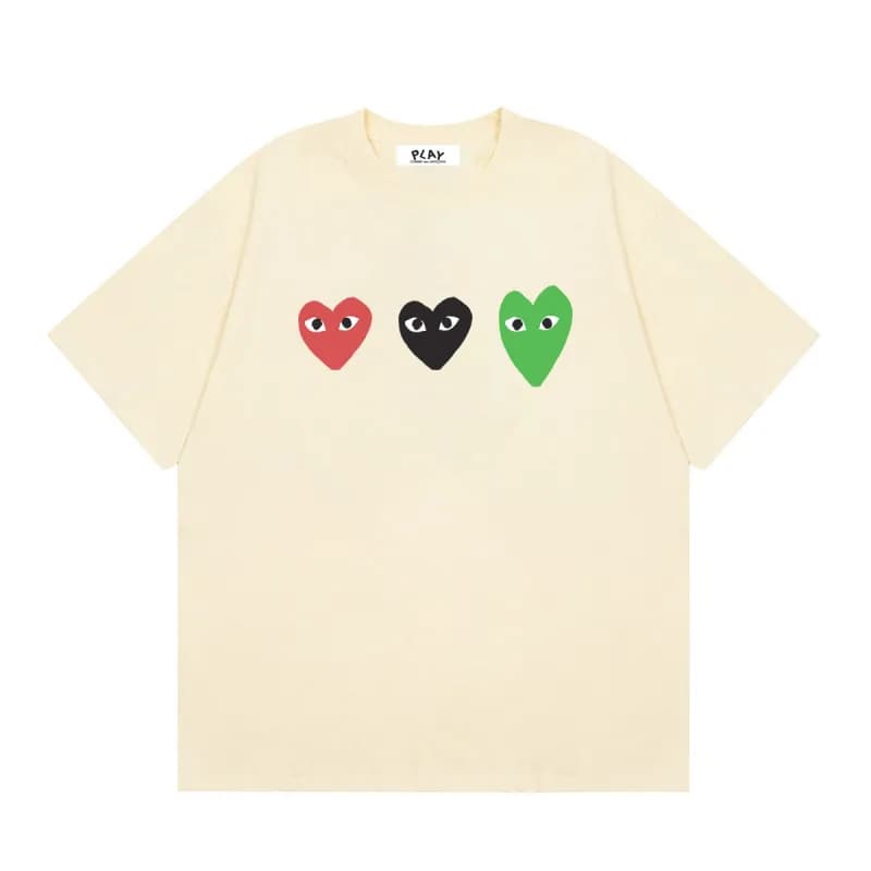 Comme des Garçons Heart Logo T-Shirt Light Blue with Red Heart — 20 apricot