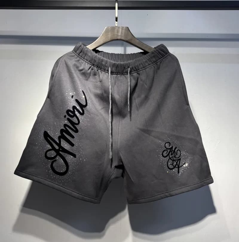 Amiri Logo Shorts Crystal Embellished