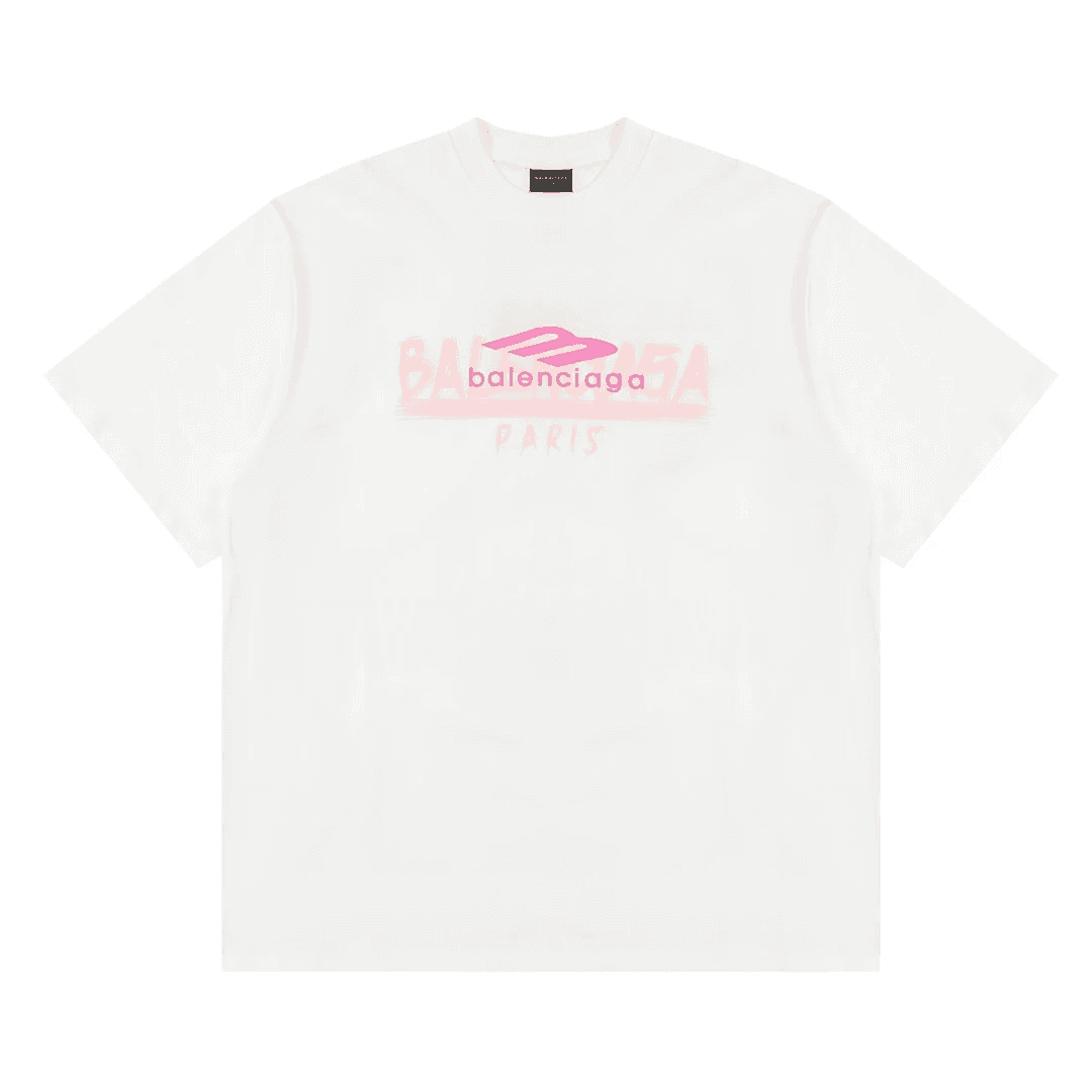 Balenciaga Logo T-Shirt Pink Logo