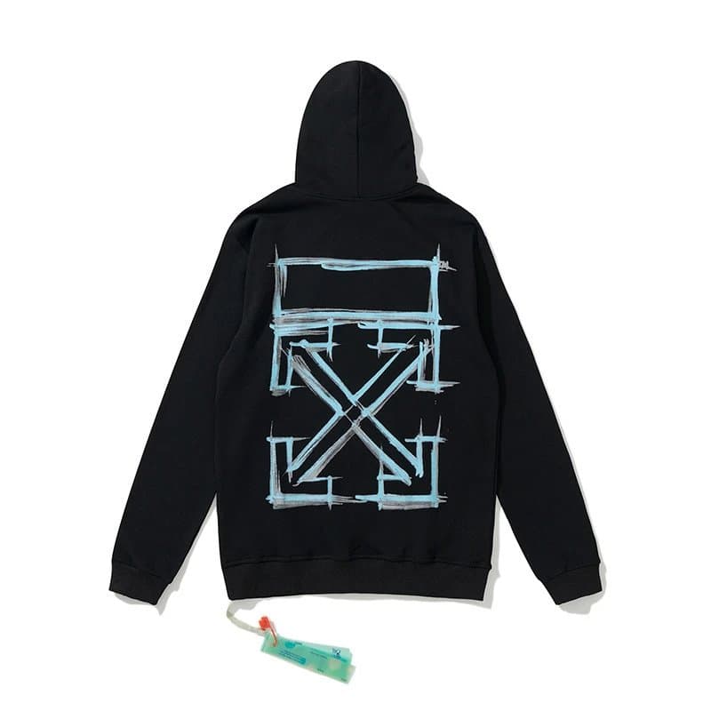 Off-White Zip-Up Hoodie Industrial Cross Logo