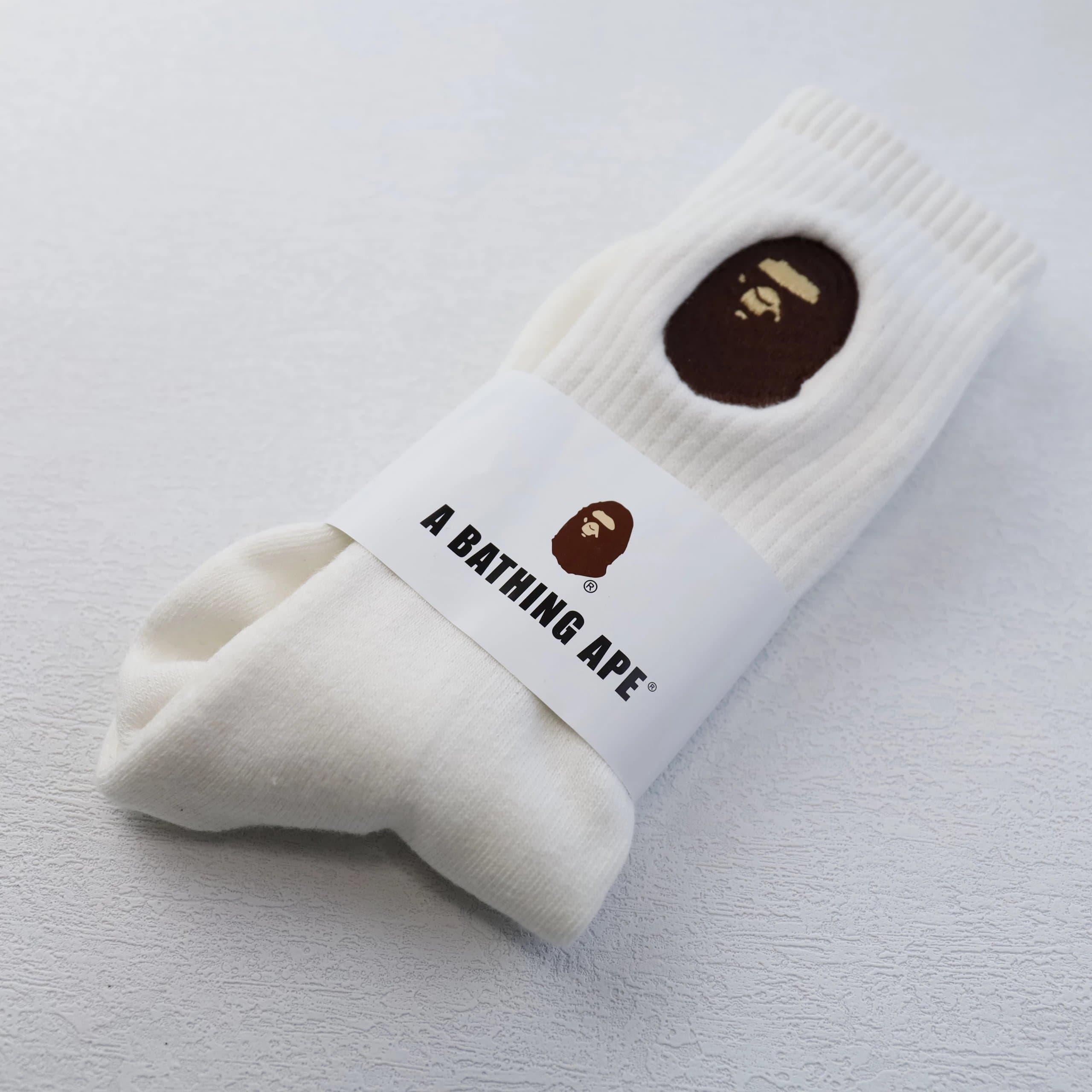 BAPE Crew Socks Ape Head Logo