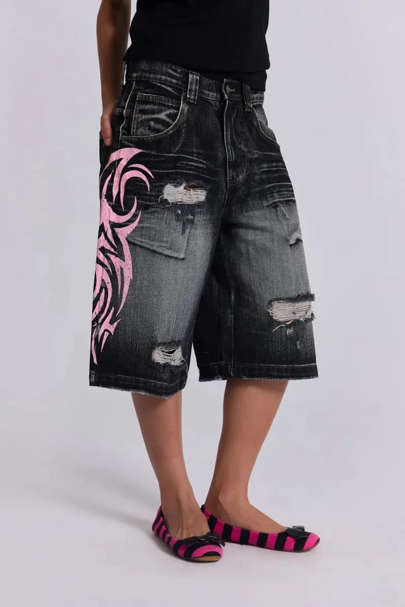 Supreme Denim Shorts Patchwork Logo — 05黑色（现货）