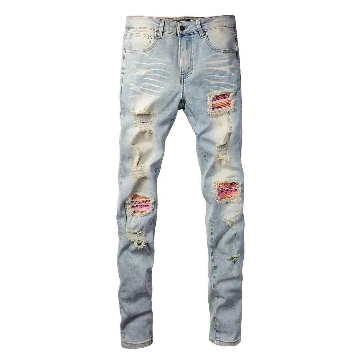 Levi's Distressed Slim Fit Jeans Multi-Patch Ripped