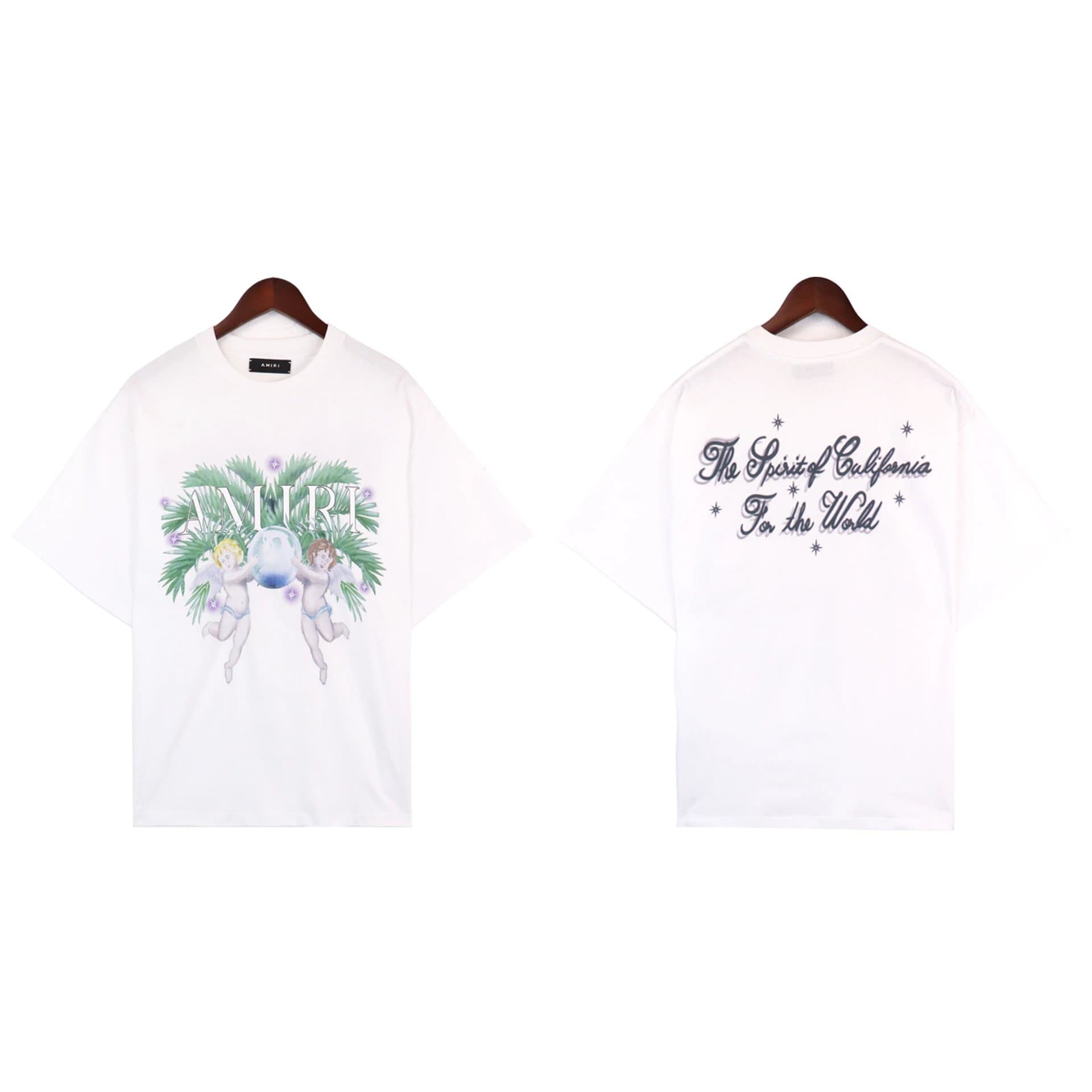 Amiri Graphic Tee Angel Palm Print
