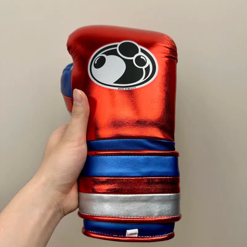 Boxing Glove Metallic Red Blue Silver
