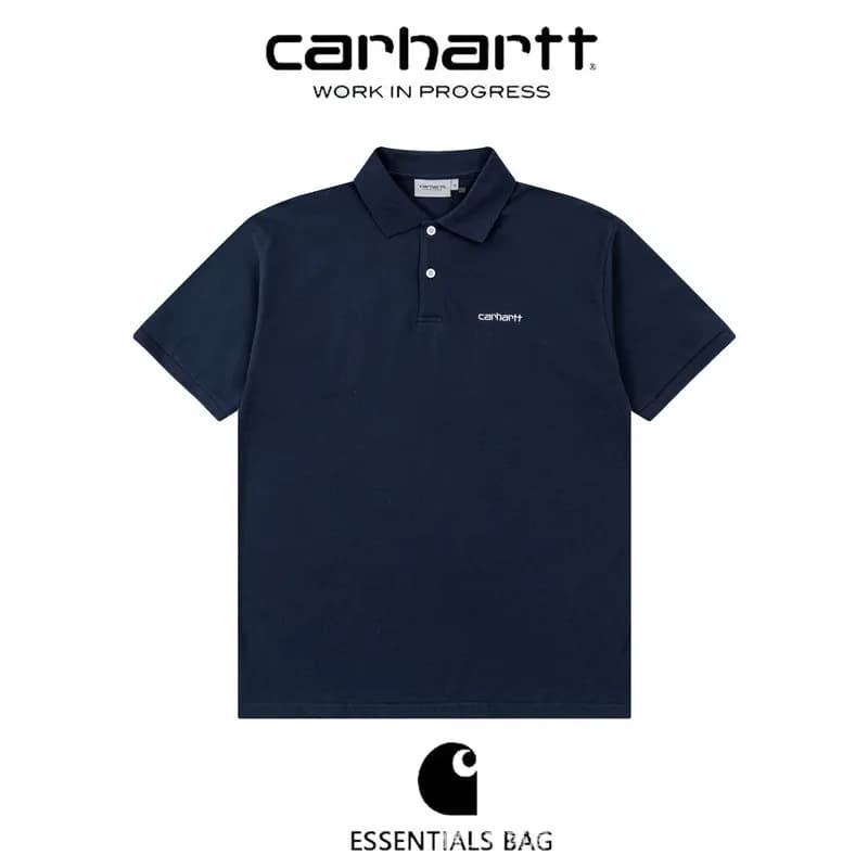 Carhartt Logo T-Shirt Embroidered Logo — B06#藏青色