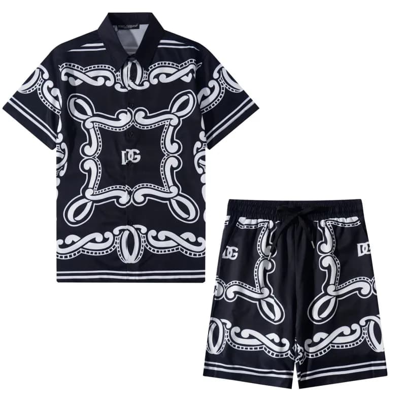 Prada Short-Sleeve Shirt Contrast Trim — 9783 suit black