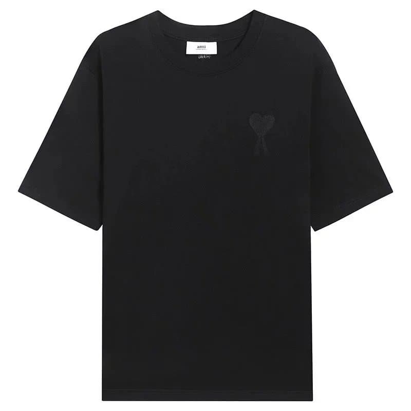AMI Paris Heart Logo T-Shirt Black