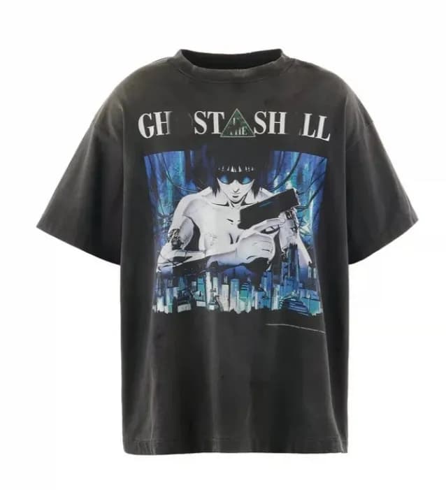 Saint Laurent Graphic T-Shirt Hate Saint Print — St942 model