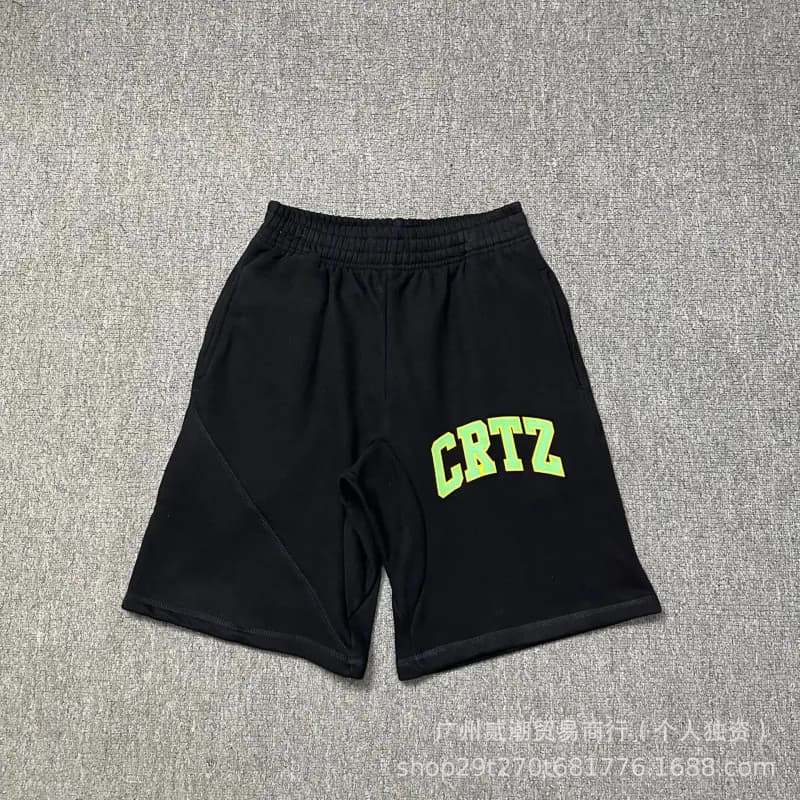 Travis Scott Cactus Jack Shorts Gold Script — 823黑绿