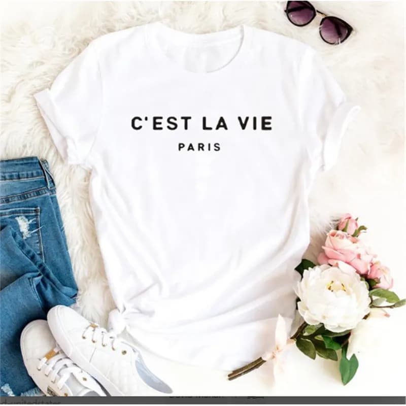 Graphic Tee C'est La Vie Paris