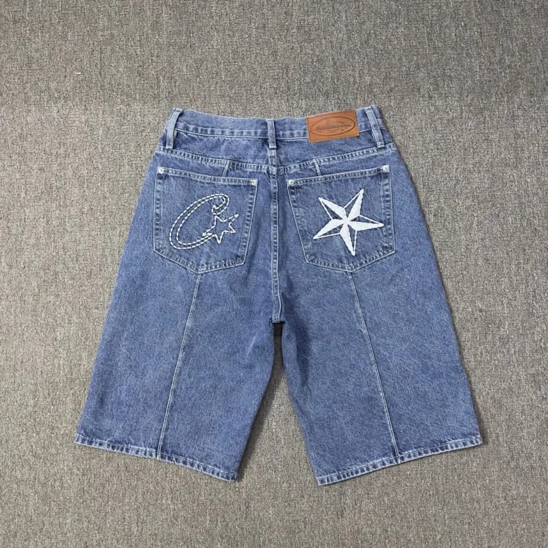 Palace Hoodie Five Star Yacht — 蓝色牛仔裤短裤