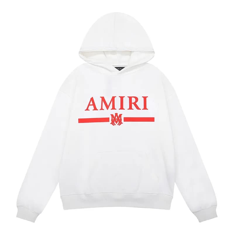 Amiri Hooded Sweatshirt Script Logo — 9263 white