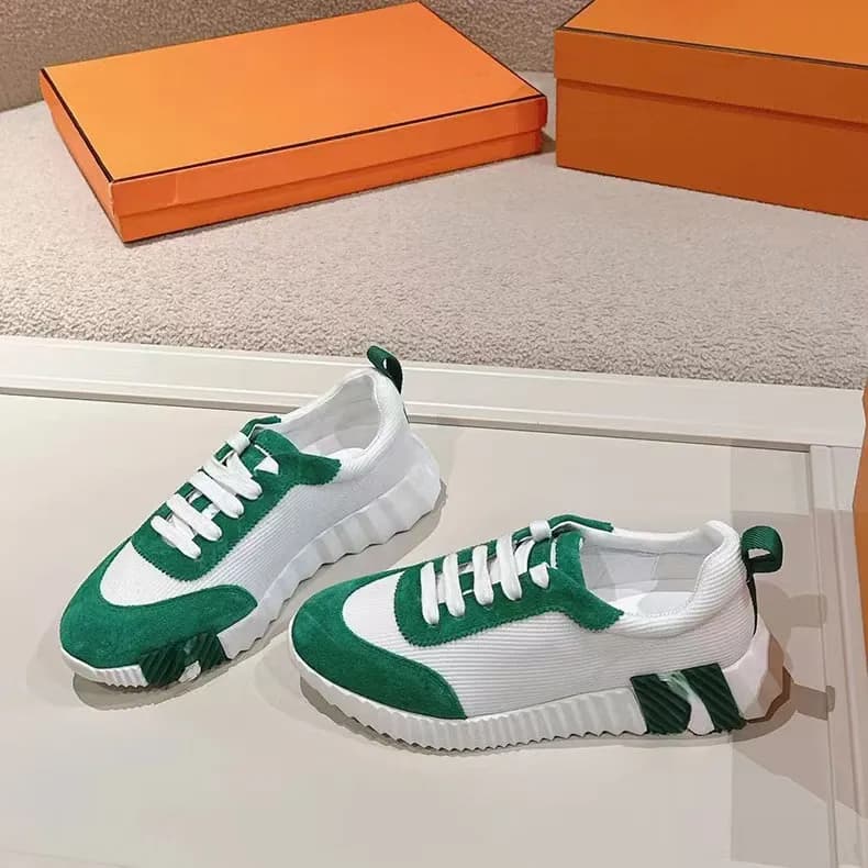 Hermès H-Logo Sneaker White Mesh with Black H — 10布面