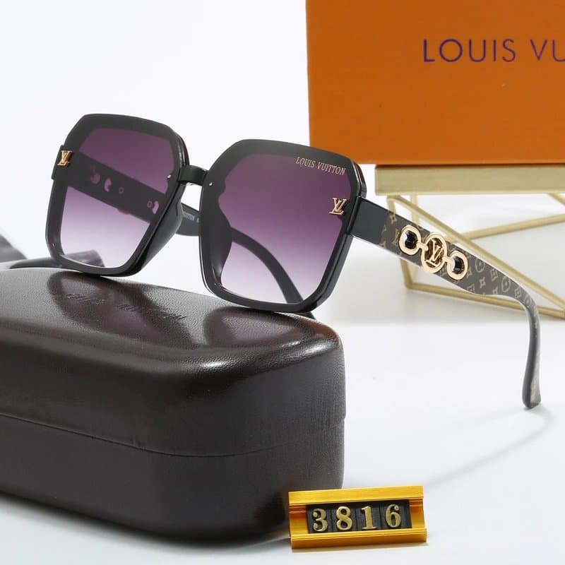 Louis Vuitton Square Sunglasses Monogram Temple Detail