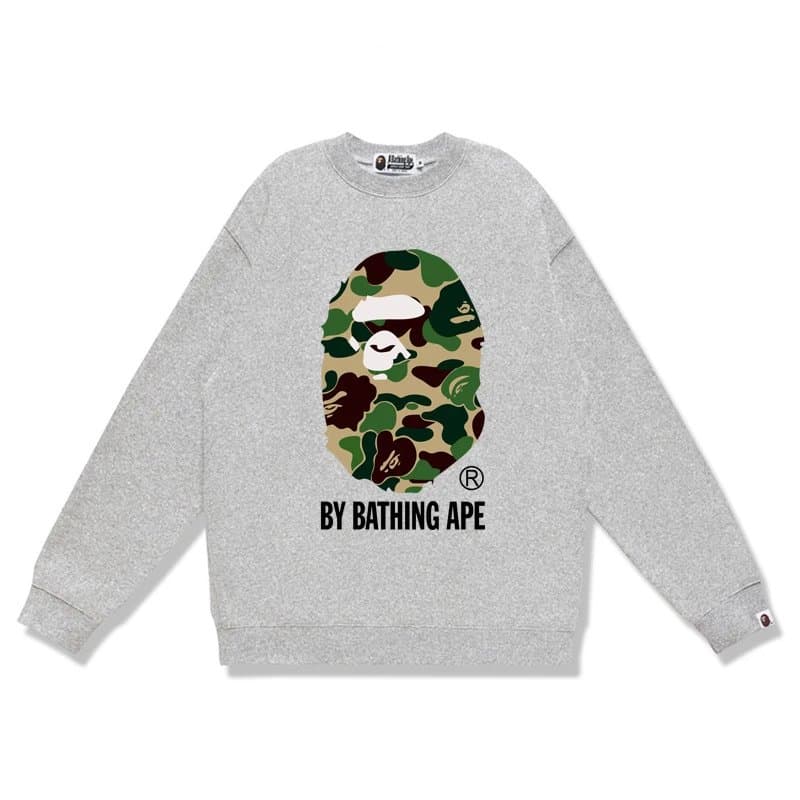 BAPE Crewneck Sweatshirt A Bathing Ape Logo — W170灰绿色