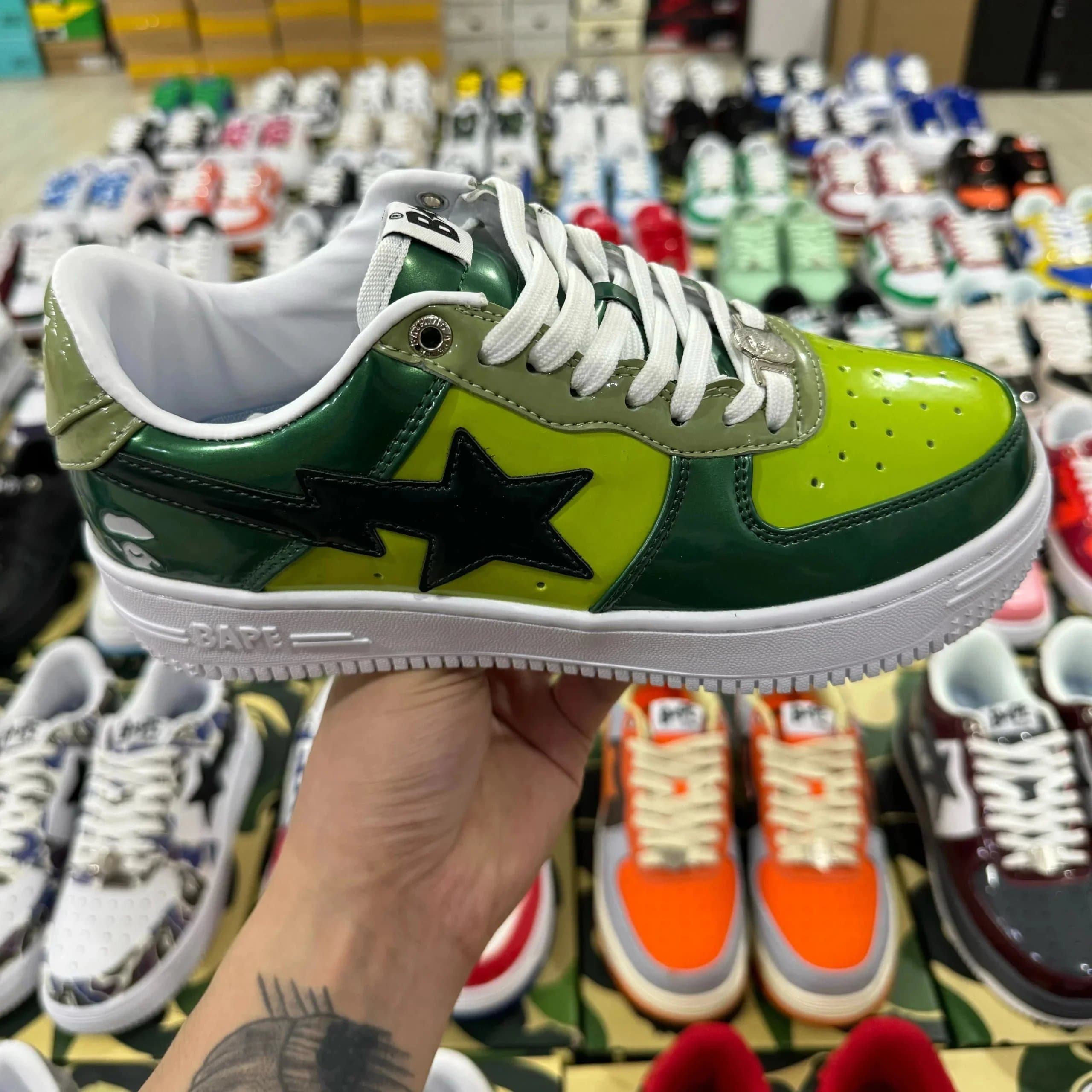 Bape Sta Green Lime Patent